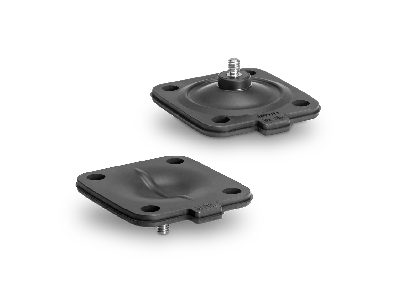 Einteilige schwefelvernetzte EPDM-Membrane mit einvulaknisiertem Gewindepin GEMÜ Code 28